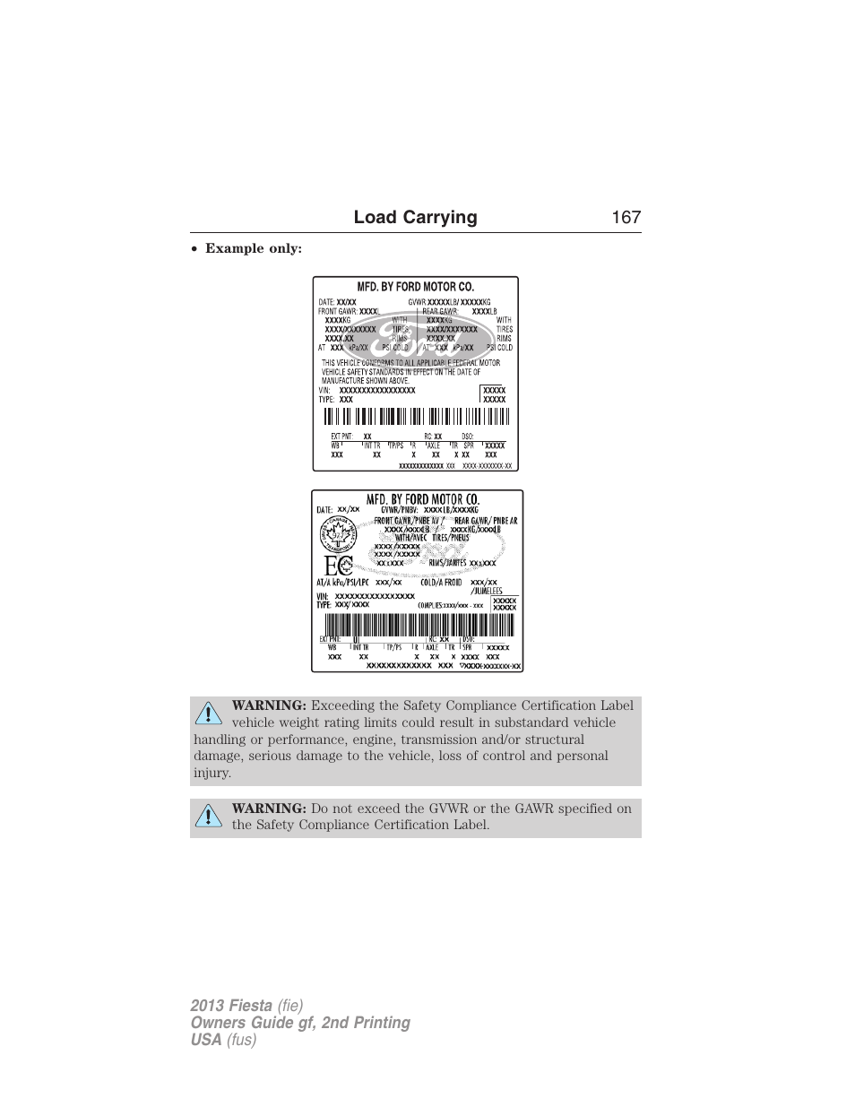 FORD 2013 Fiesta v.2 User Manual | Page 168 / 346