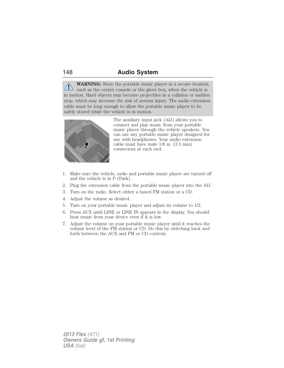 148 audio system | FORD 2013 Flex v.1 User Manual | Page 148 / 558