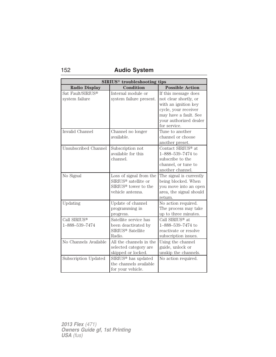 152 audio system | FORD 2013 Flex v.1 User Manual | Page 152 / 558