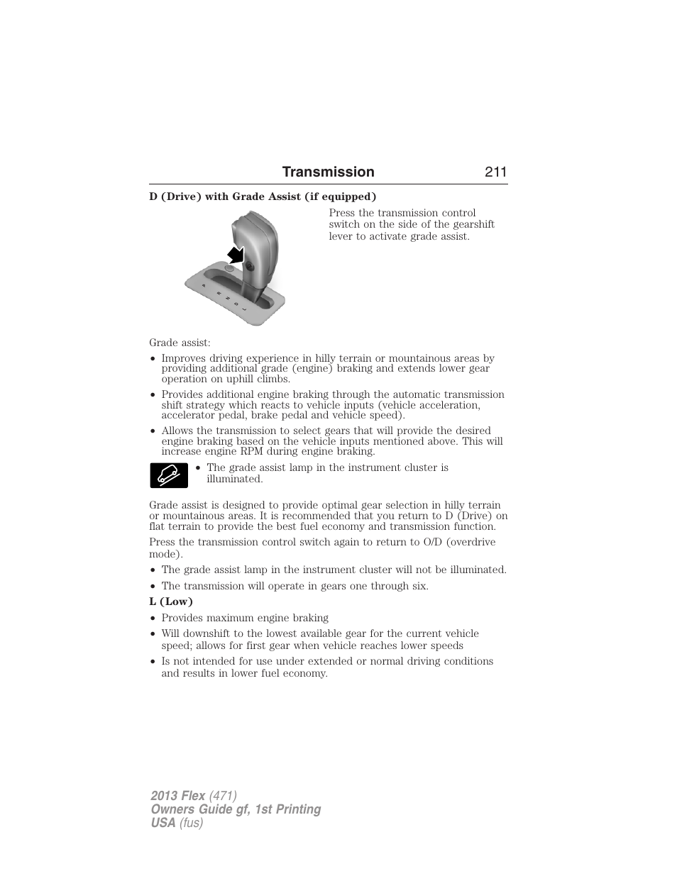 Transmission 211 | FORD 2013 Flex v.1 User Manual | Page 211 / 558