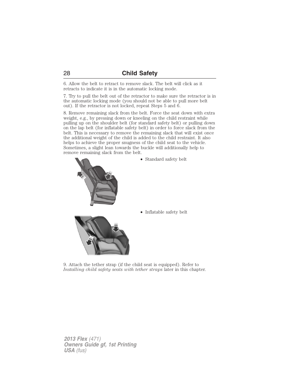 28 child safety | FORD 2013 Flex v.1 User Manual | Page 28 / 558