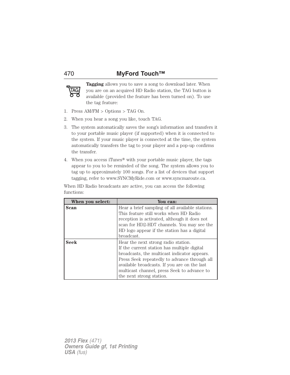 470 myford touch | FORD 2013 Flex v.1 User Manual | Page 470 / 558