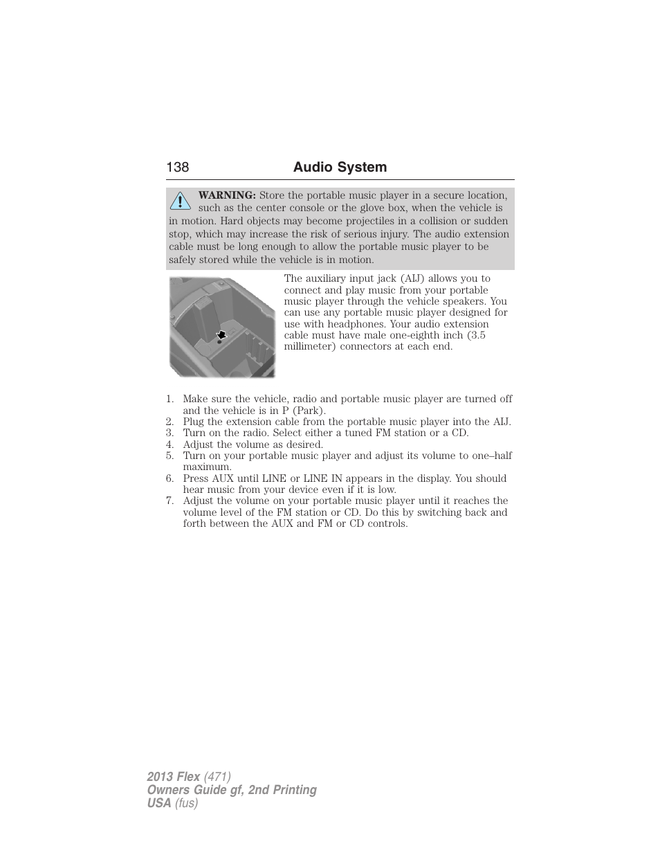 138 audio system | FORD 2013 Flex v.2 User Manual | Page 138 / 535