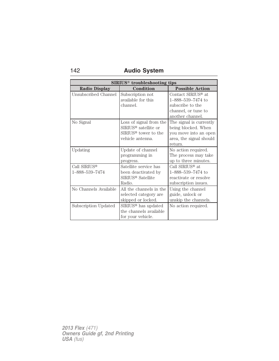 142 audio system | FORD 2013 Flex v.2 User Manual | Page 142 / 535