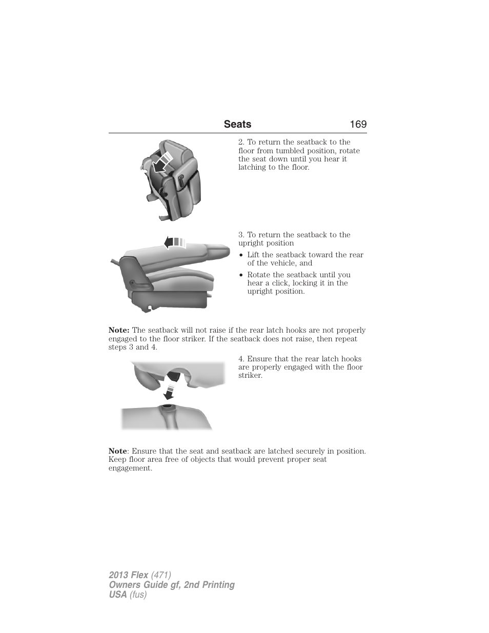 Seats 169 | FORD 2013 Flex v.2 User Manual | Page 169 / 535