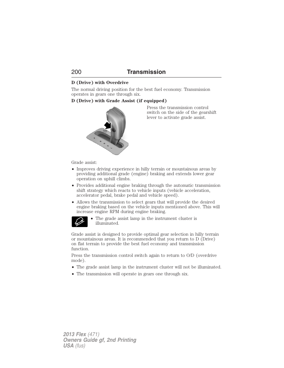 200 transmission | FORD 2013 Flex v.2 User Manual | Page 200 / 535