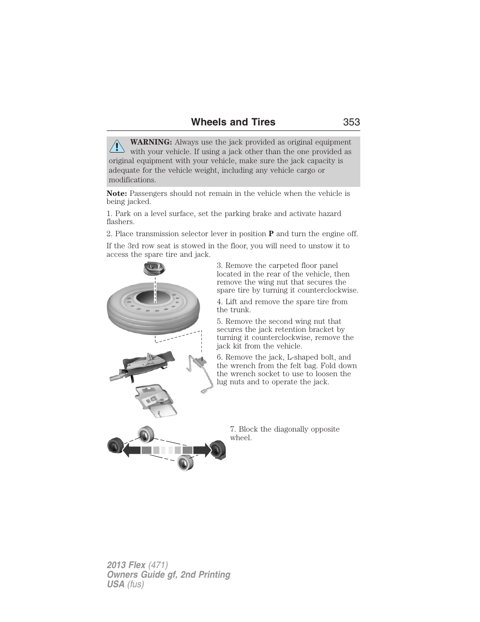 Wheels and tires 353 | FORD 2013 Flex v.2 User Manual | Page 353 / 535