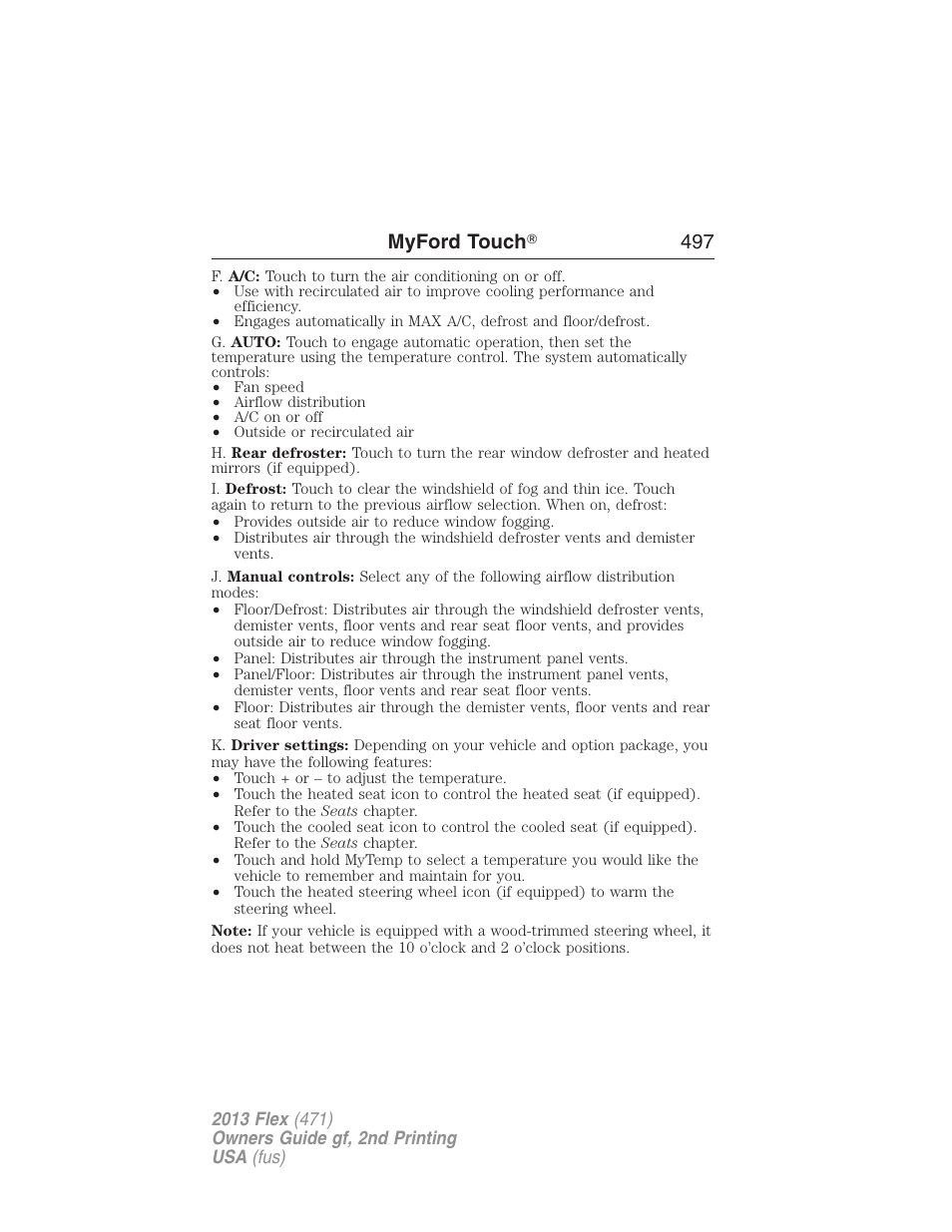 Myford touch ா 497 | FORD 2013 Flex v.2 User Manual | Page 497 / 535