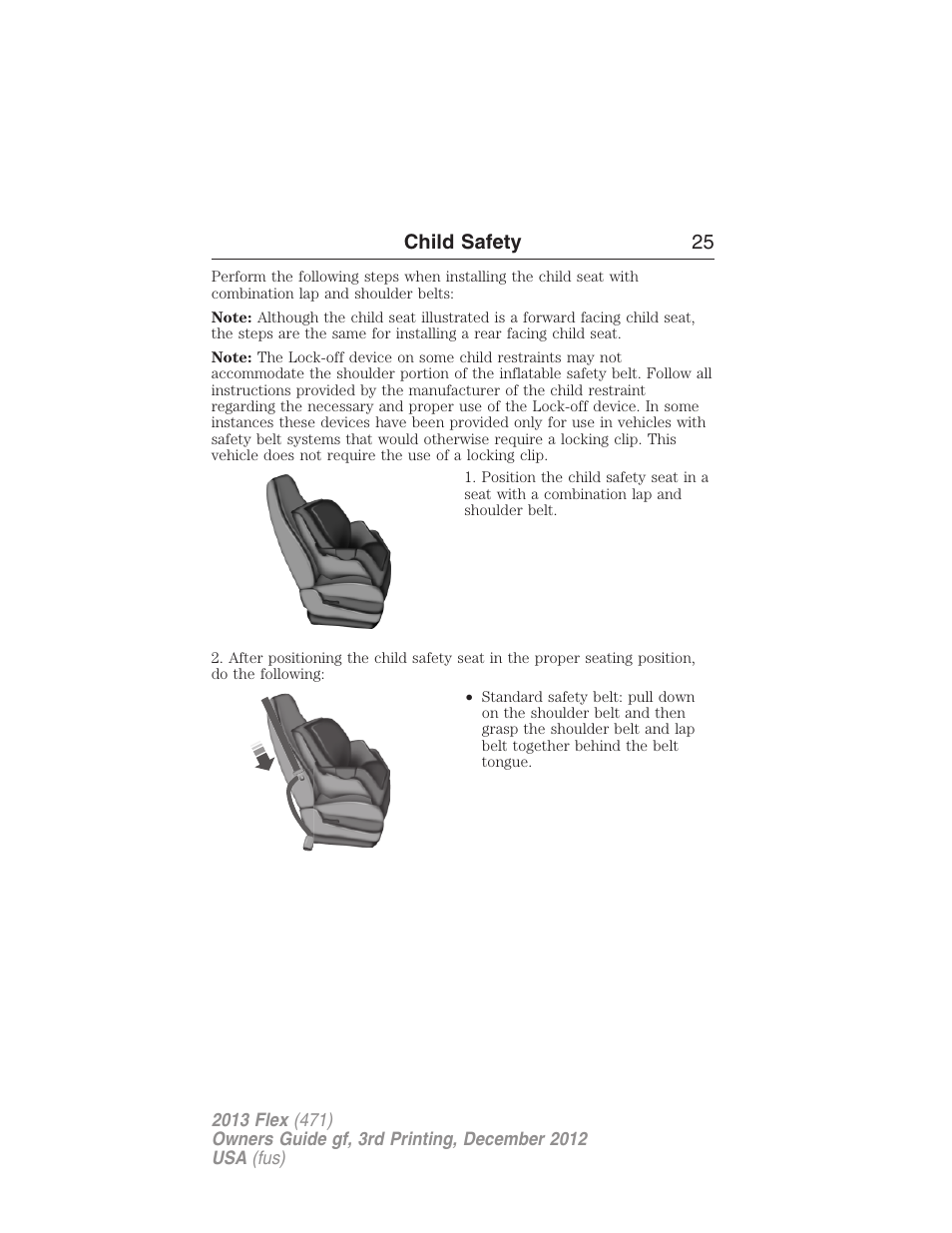 Child safety 25 | FORD 2013 Flex v.3 User Manual | Page 26 / 547