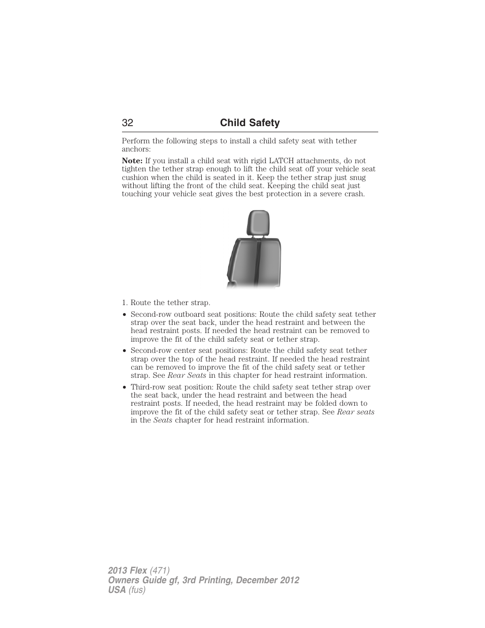 32 child safety | FORD 2013 Flex v.3 User Manual | Page 33 / 547