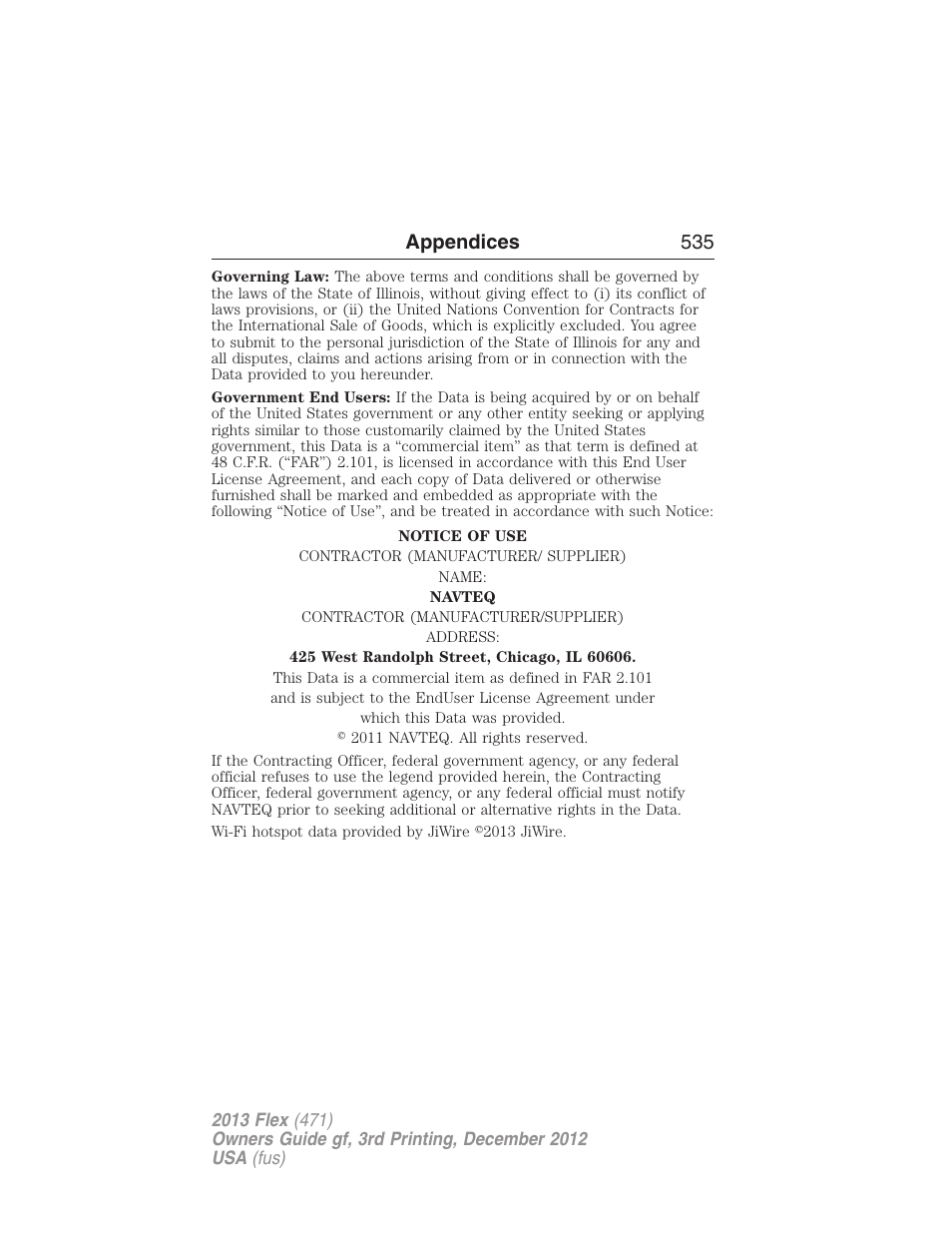 Appendices 535 | FORD 2013 Flex v.3 User Manual | Page 536 / 547