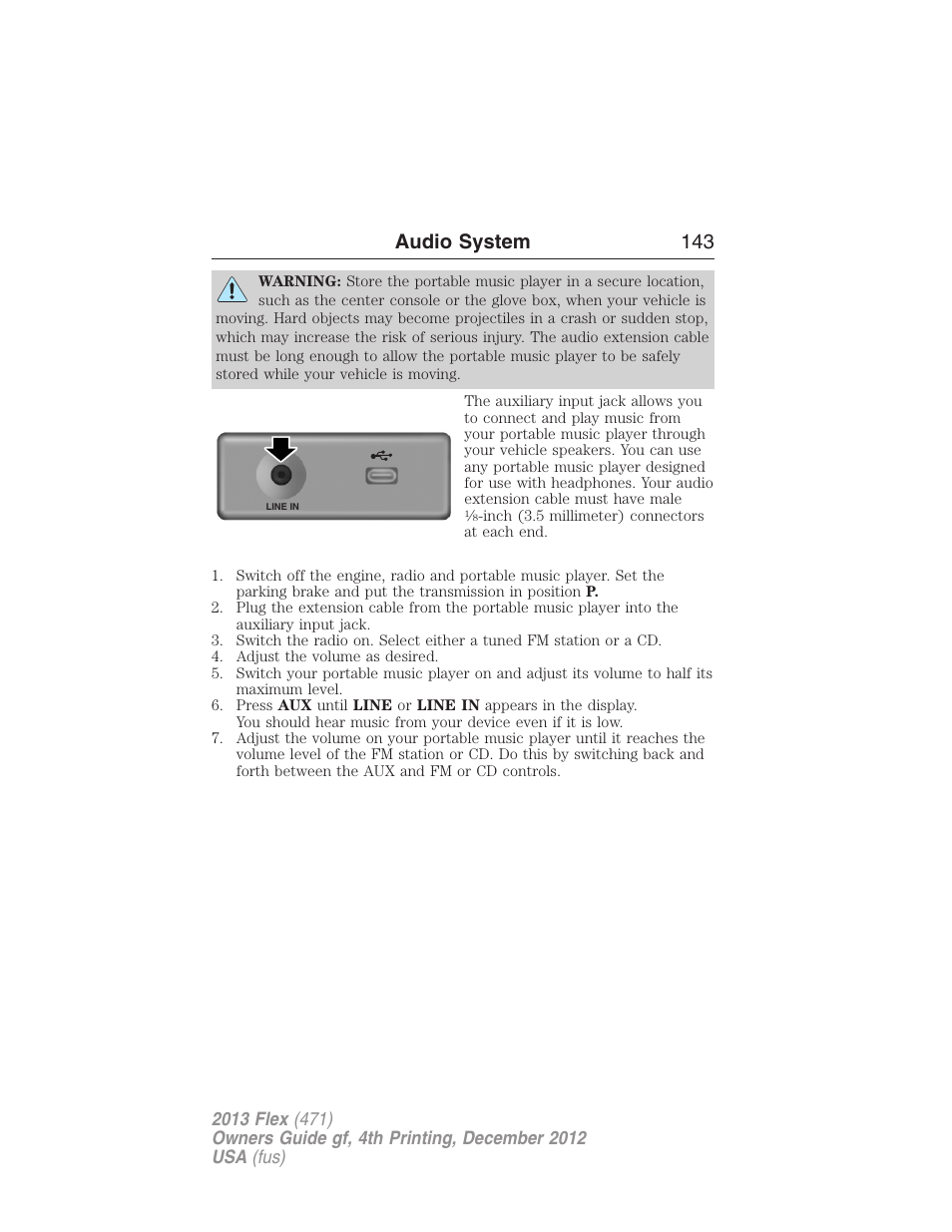 Audio system 143 | FORD 2013 Flex v.4 User Manual | Page 144 / 555