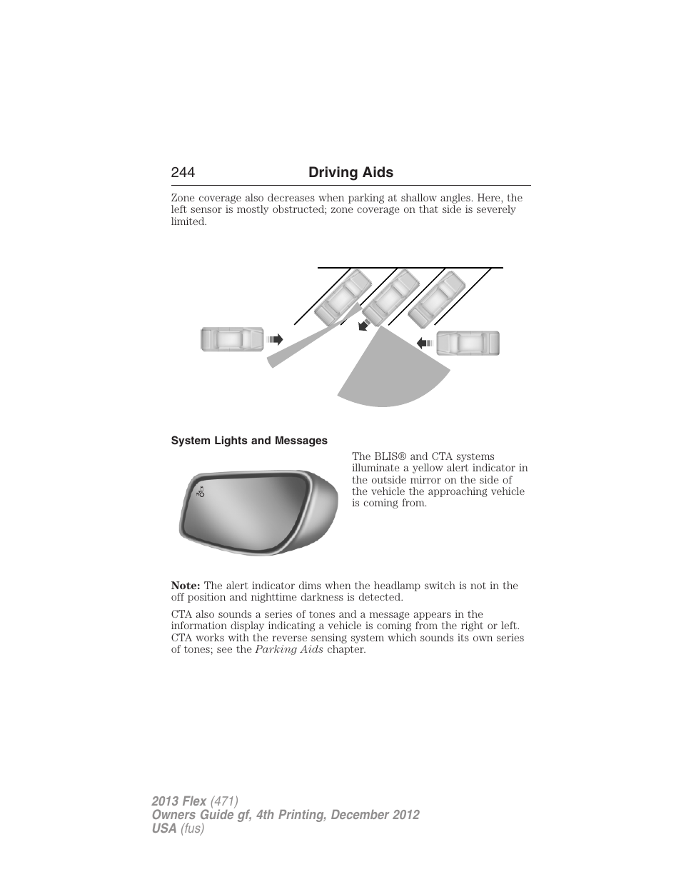 System lights and messages | FORD 2013 Flex v.4 User Manual | Page 245 / 555