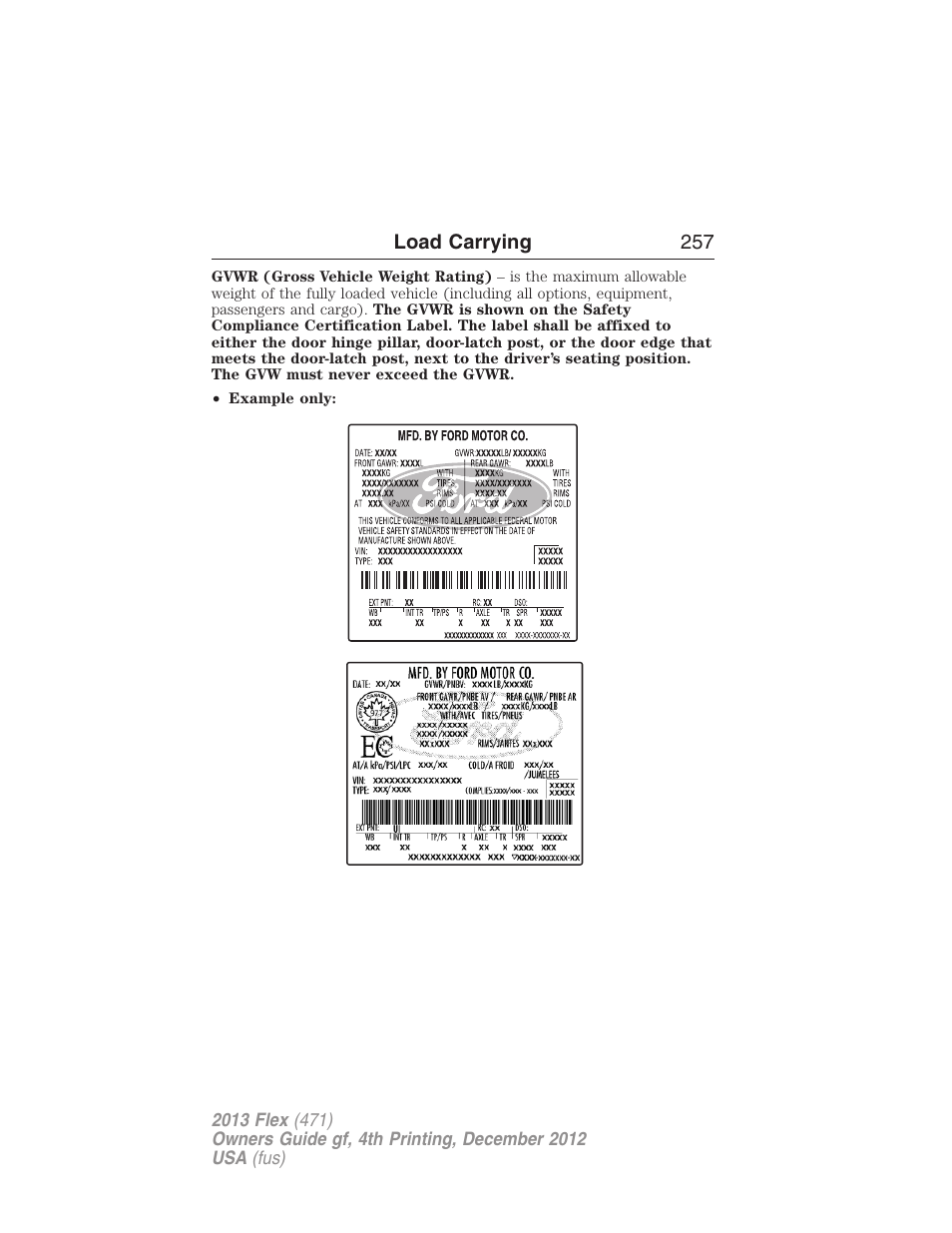 FORD 2013 Flex v.4 User Manual | Page 258 / 555