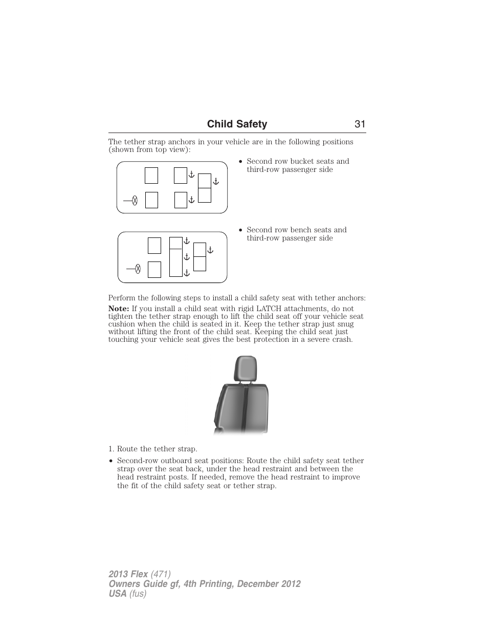 Child safety 31 | FORD 2013 Flex v.4 User Manual | Page 32 / 555