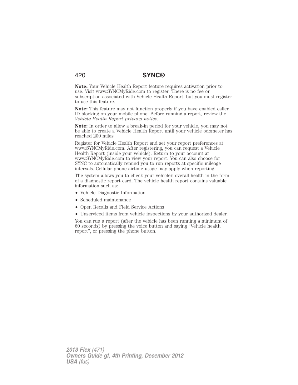 FORD 2013 Flex v.4 User Manual | Page 421 / 555