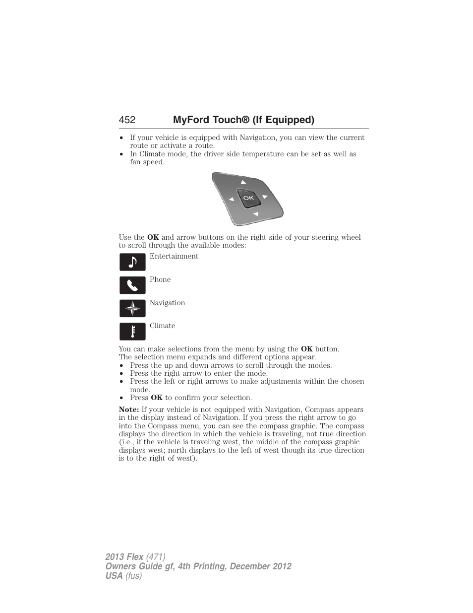 452 myford touch® (if equipped) | FORD 2013 Flex v.4 User Manual | Page 453 / 555