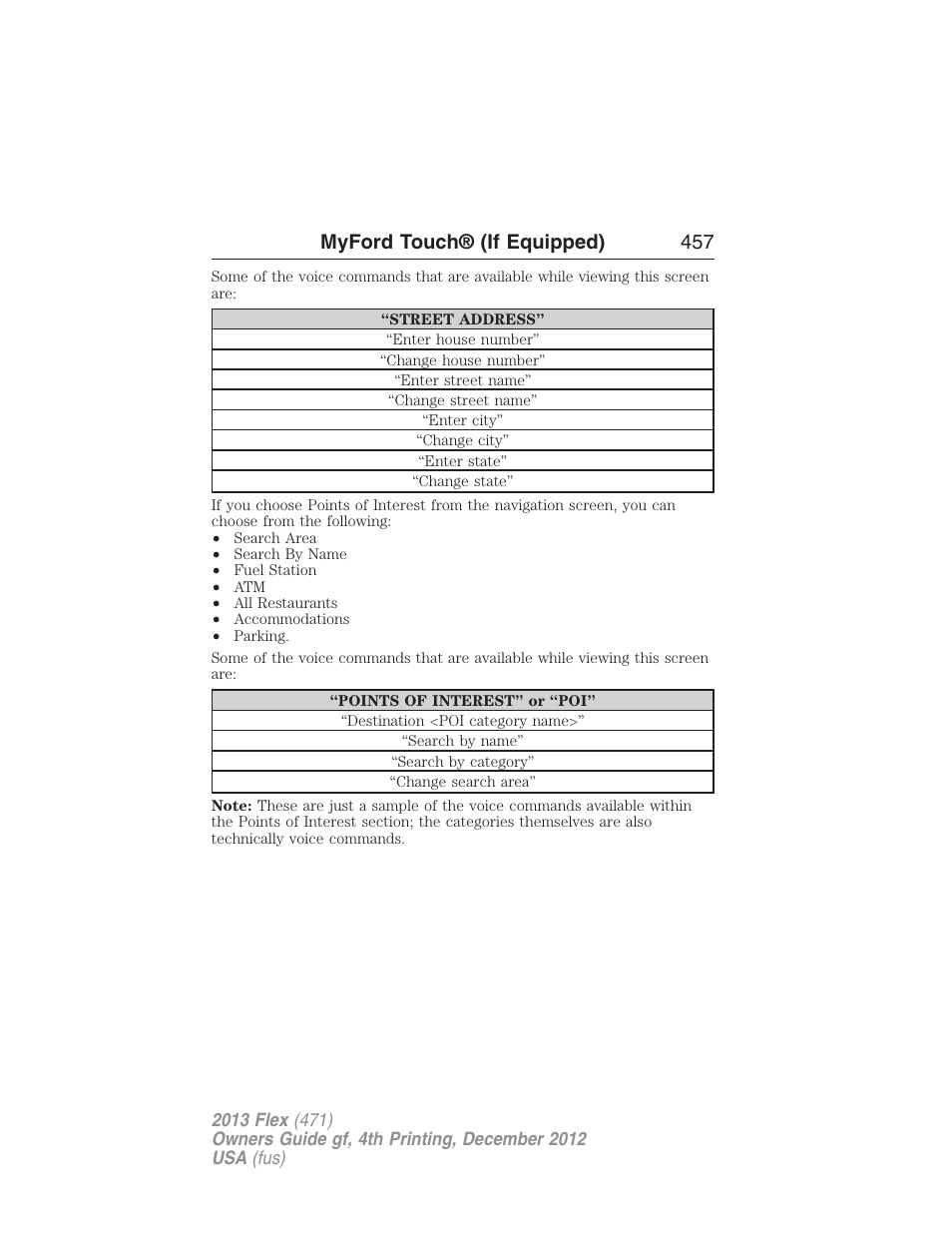 Myford touch® (if equipped) 457 | FORD 2013 Flex v.4 User Manual | Page 458 / 555