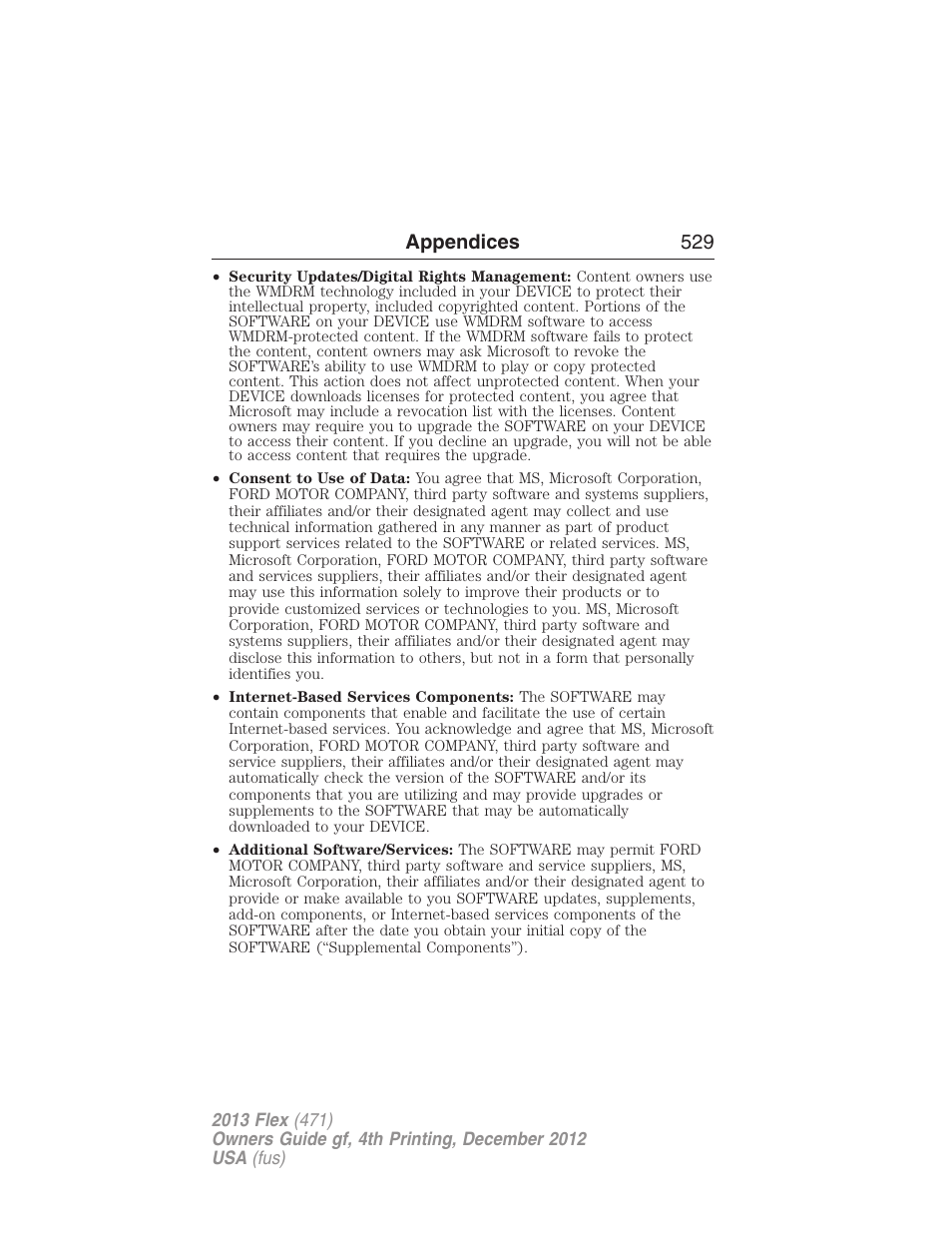 Appendices 529 | FORD 2013 Flex v.4 User Manual | Page 530 / 555