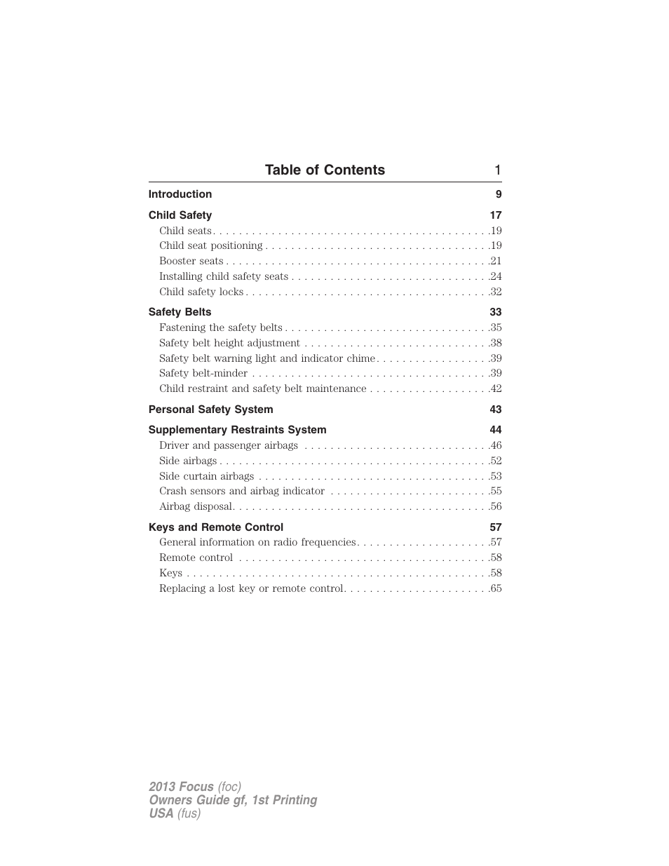 FORD 2013 Focus v.1 User Manual | 475 pages