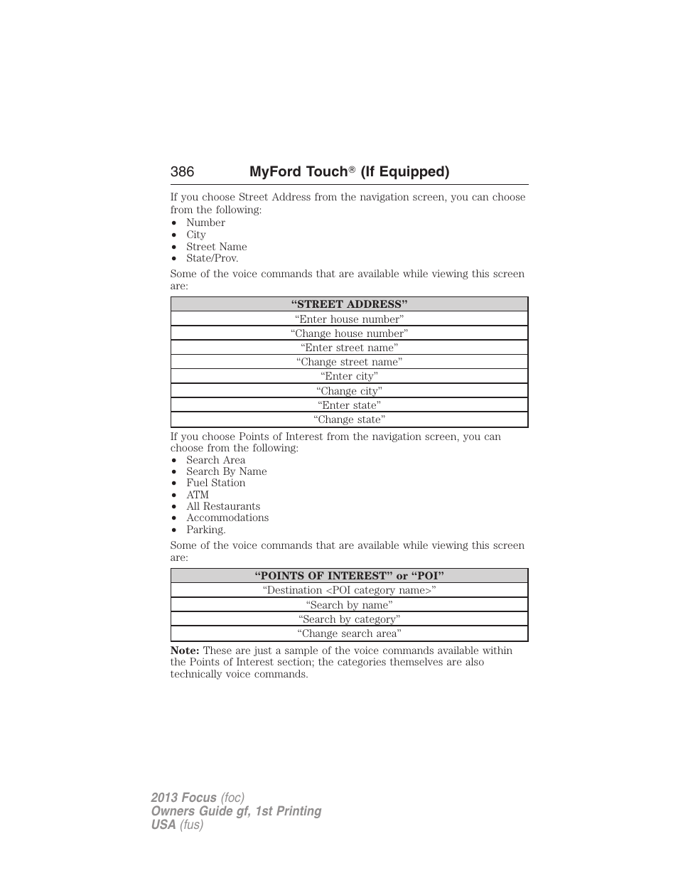 386 myford touch ா (if equipped) | FORD 2013 Focus v.1 User Manual | Page 386 / 475