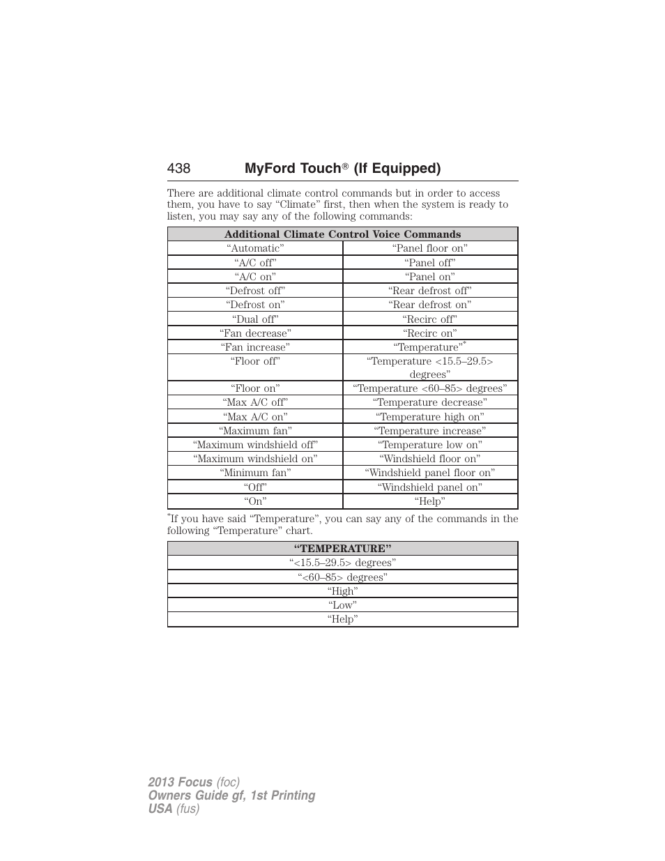 438 myford touch ா (if equipped) | FORD 2013 Focus v.1 User Manual | Page 438 / 475