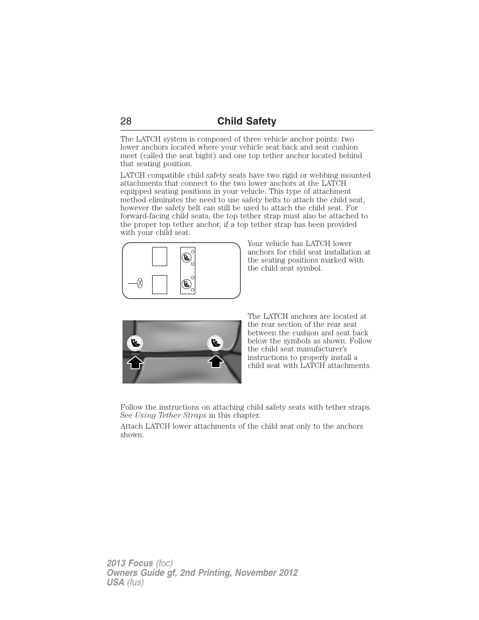 28 child safety | FORD 2013 Focus v.2 User Manual | Page 29 / 487