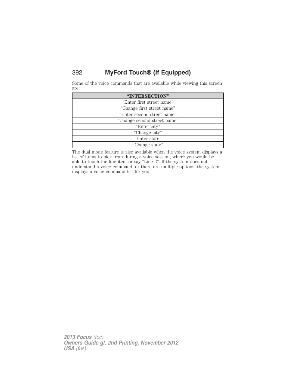 392 myford touch® (if equipped) | FORD 2013 Focus v.2 User Manual | Page 393 / 487