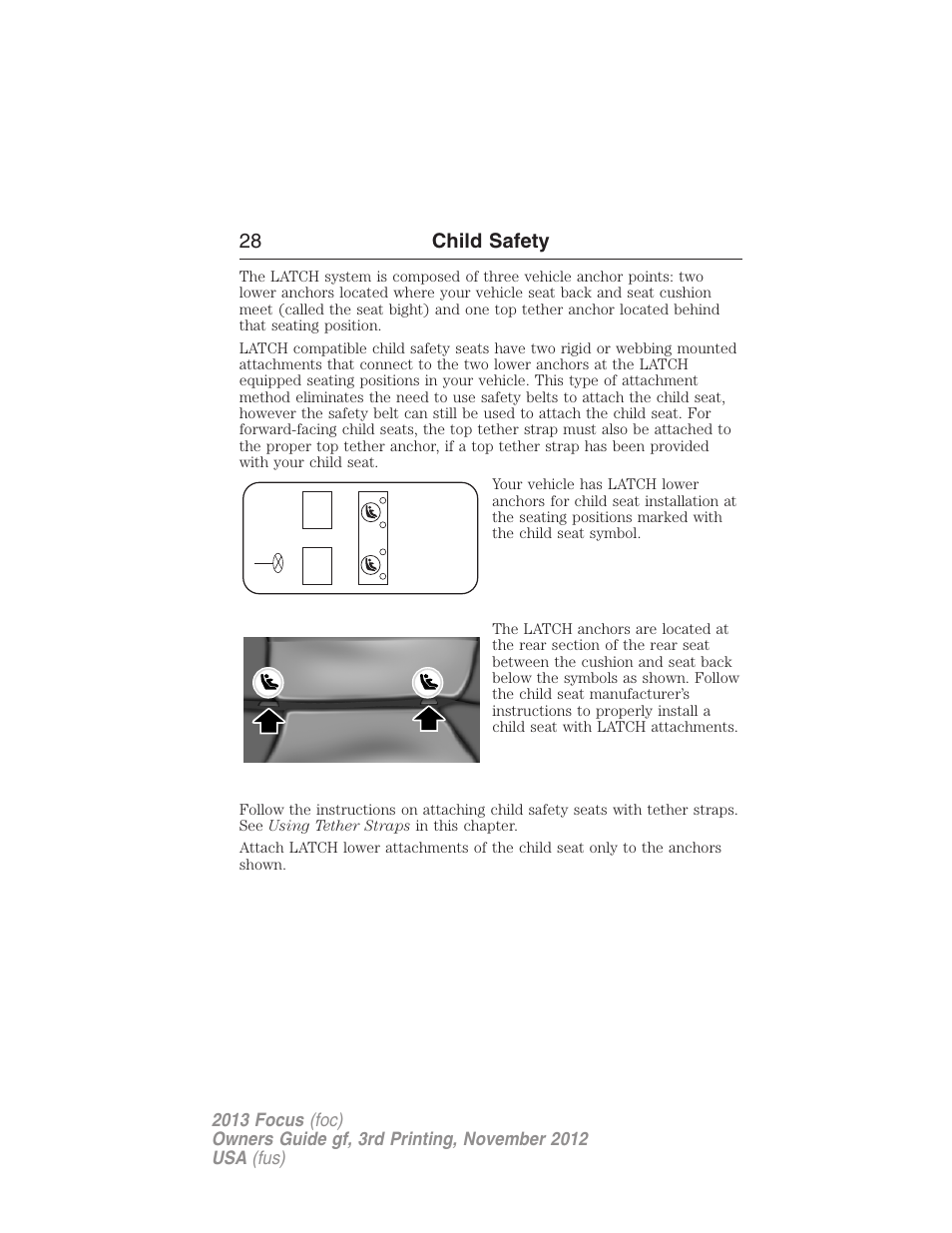 28 child safety | FORD 2013 Focus v.3 User Manual | Page 29 / 487