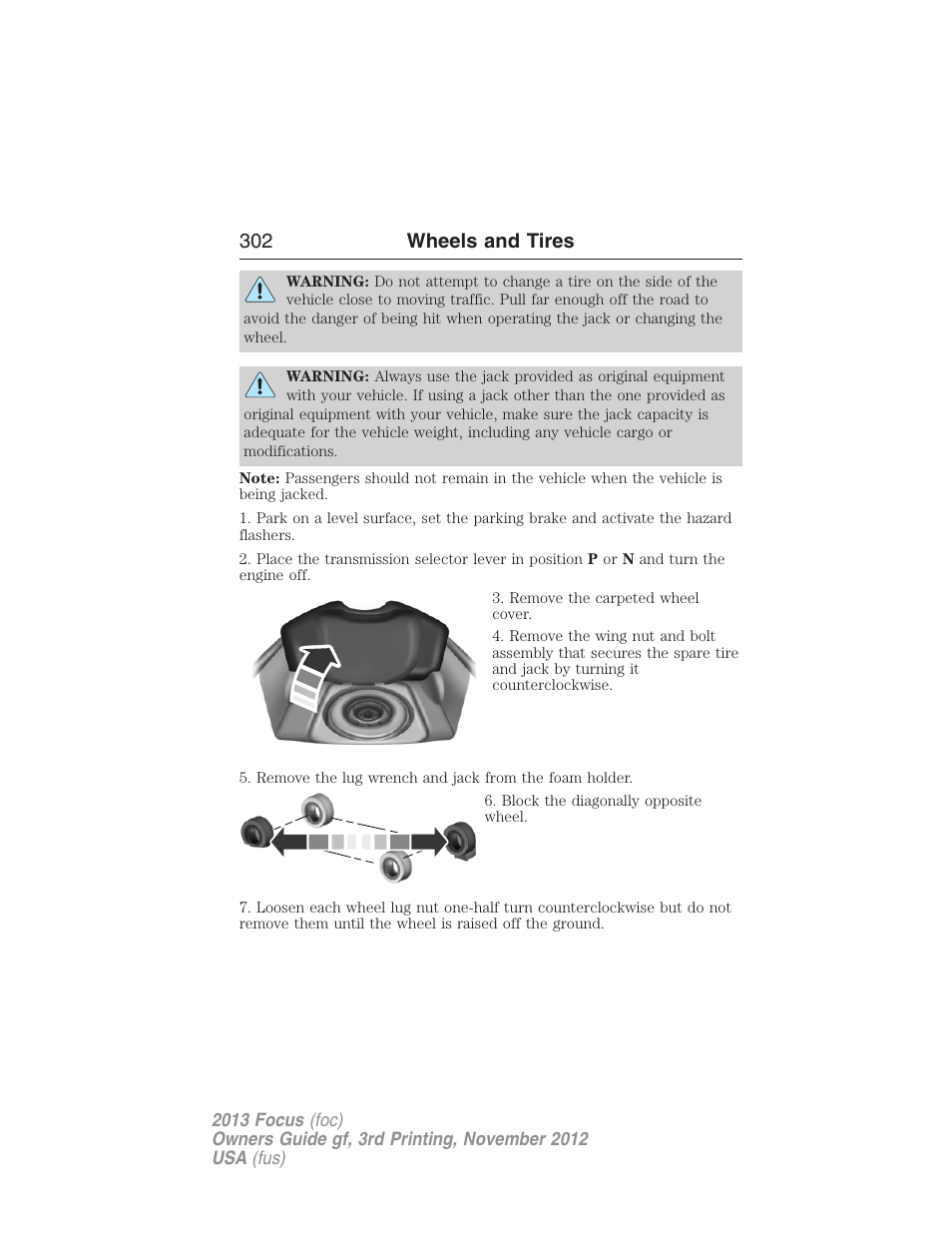 302 wheels and tires | FORD 2013 Focus v.3 User Manual | Page 303 / 487