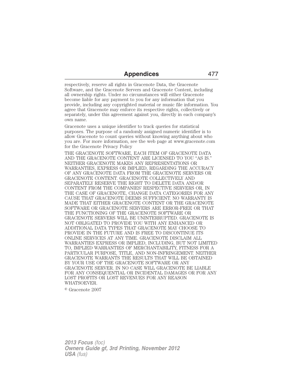 FORD 2013 Focus v.3 User Manual | Page 478 / 487