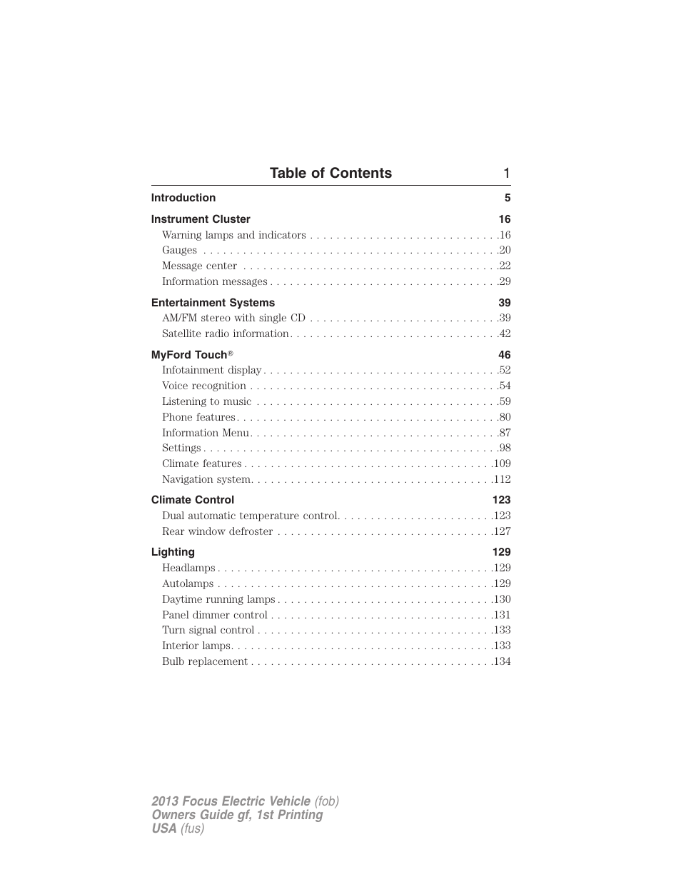 FORD 2013 Focus Electric User Manual | 386 pages