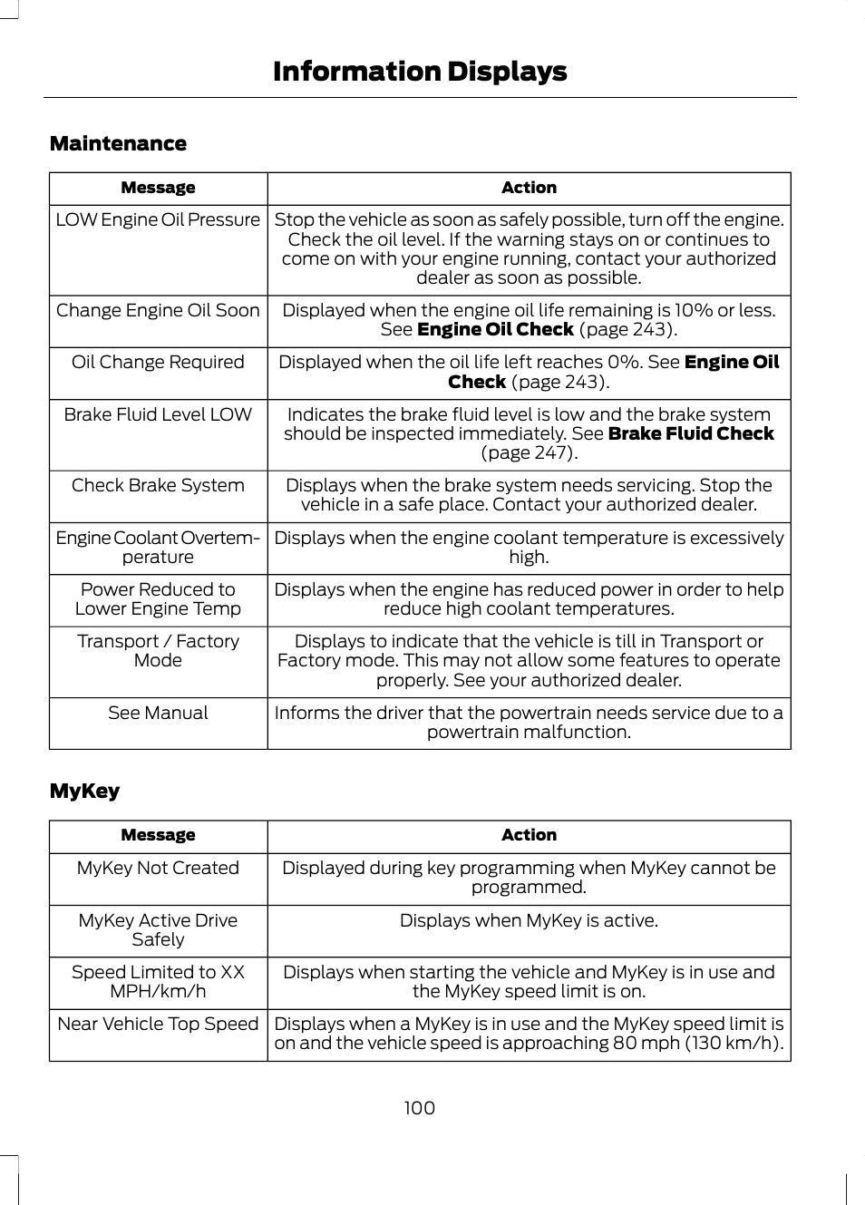 Information displays | FORD 2013 Fusion v.1 User Manual | Page 102 / 449