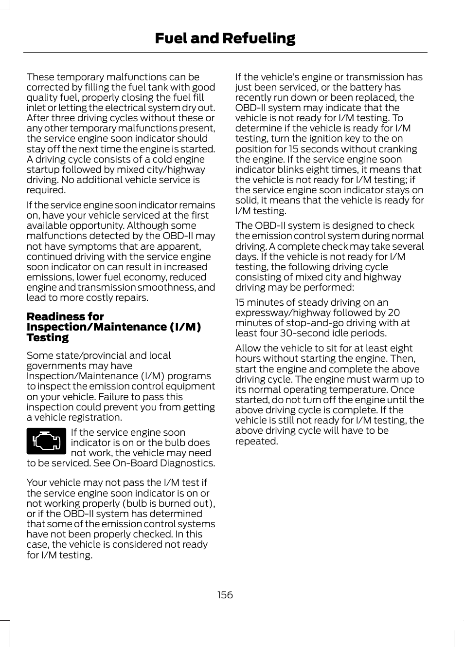 Fuel and refueling | FORD 2013 Fusion v.1 User Manual | Page 158 / 449