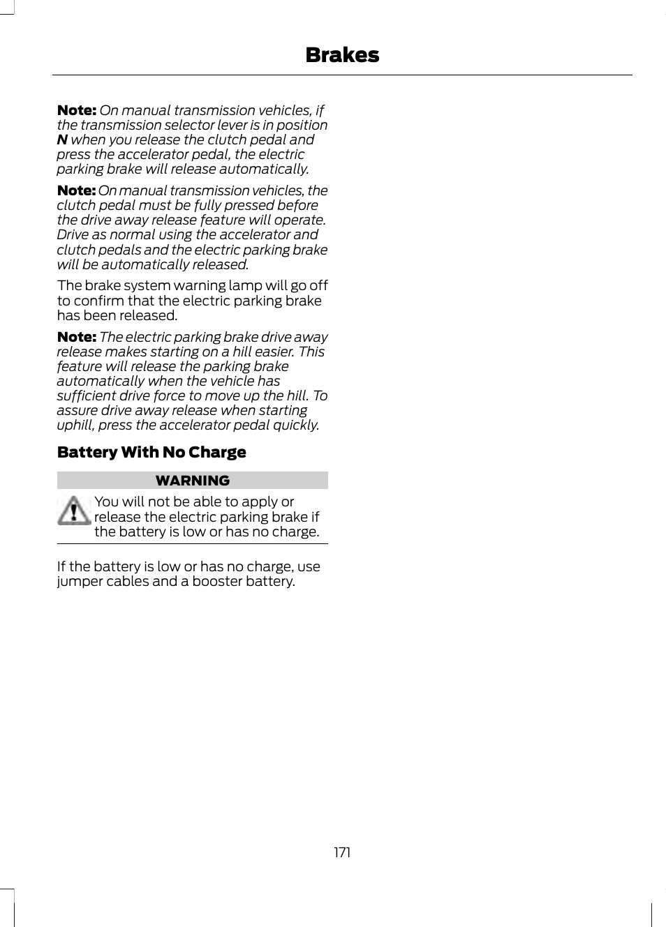 Brakes | FORD 2013 Fusion v.1 User Manual | Page 173 / 449