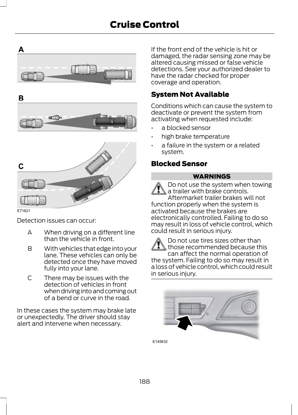 Cruise control | FORD 2013 Fusion v.1 User Manual | Page 190 / 449