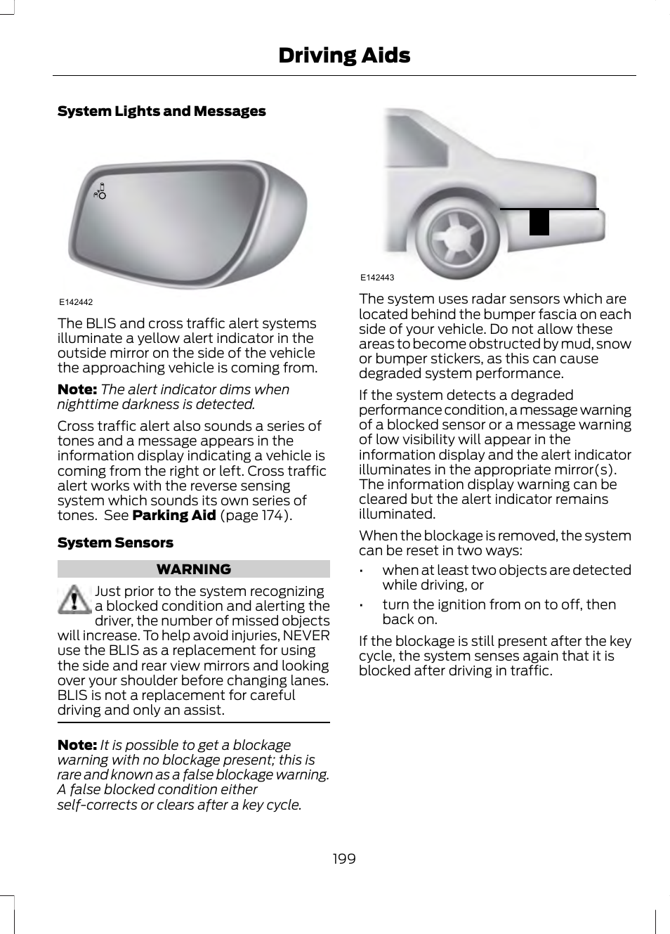 Driving aids | FORD 2013 Fusion v.1 User Manual | Page 201 / 449