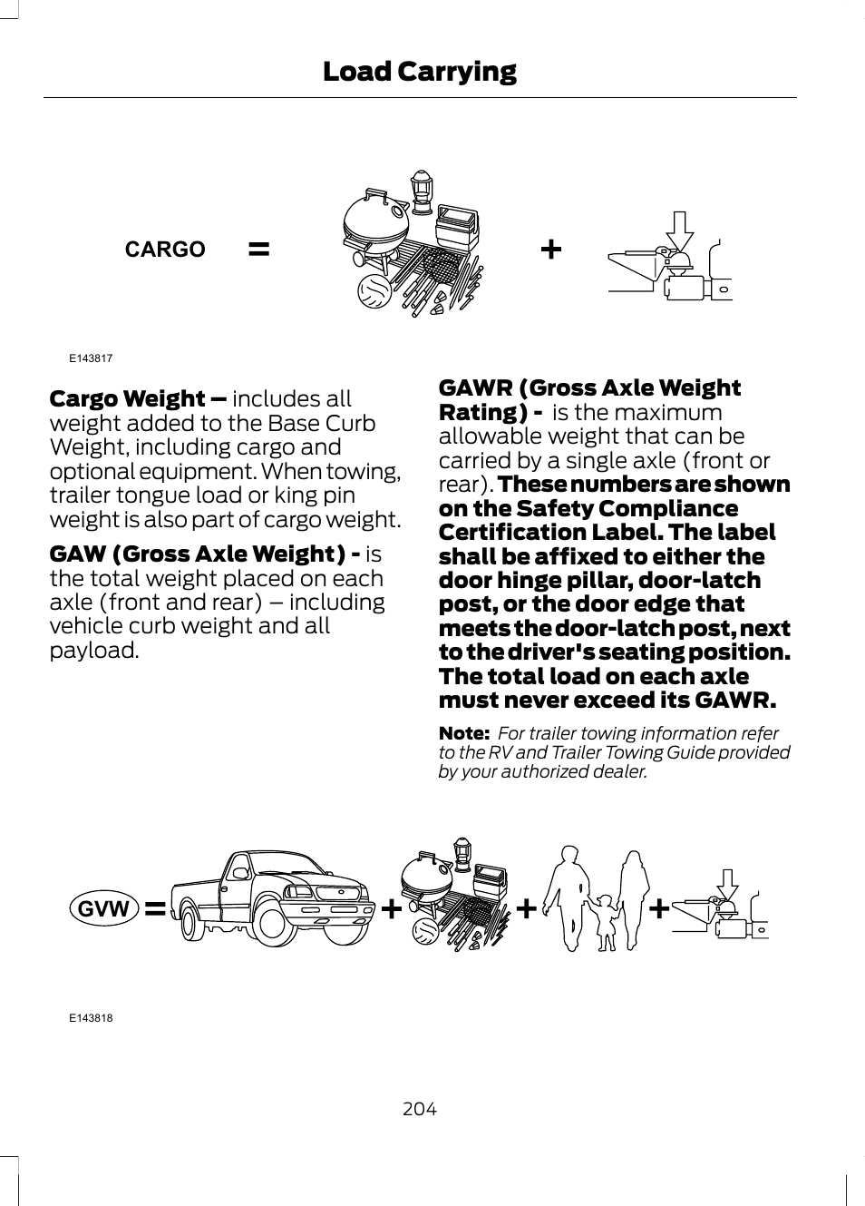 Load carrying | FORD 2013 Fusion v.1 User Manual | Page 206 / 449