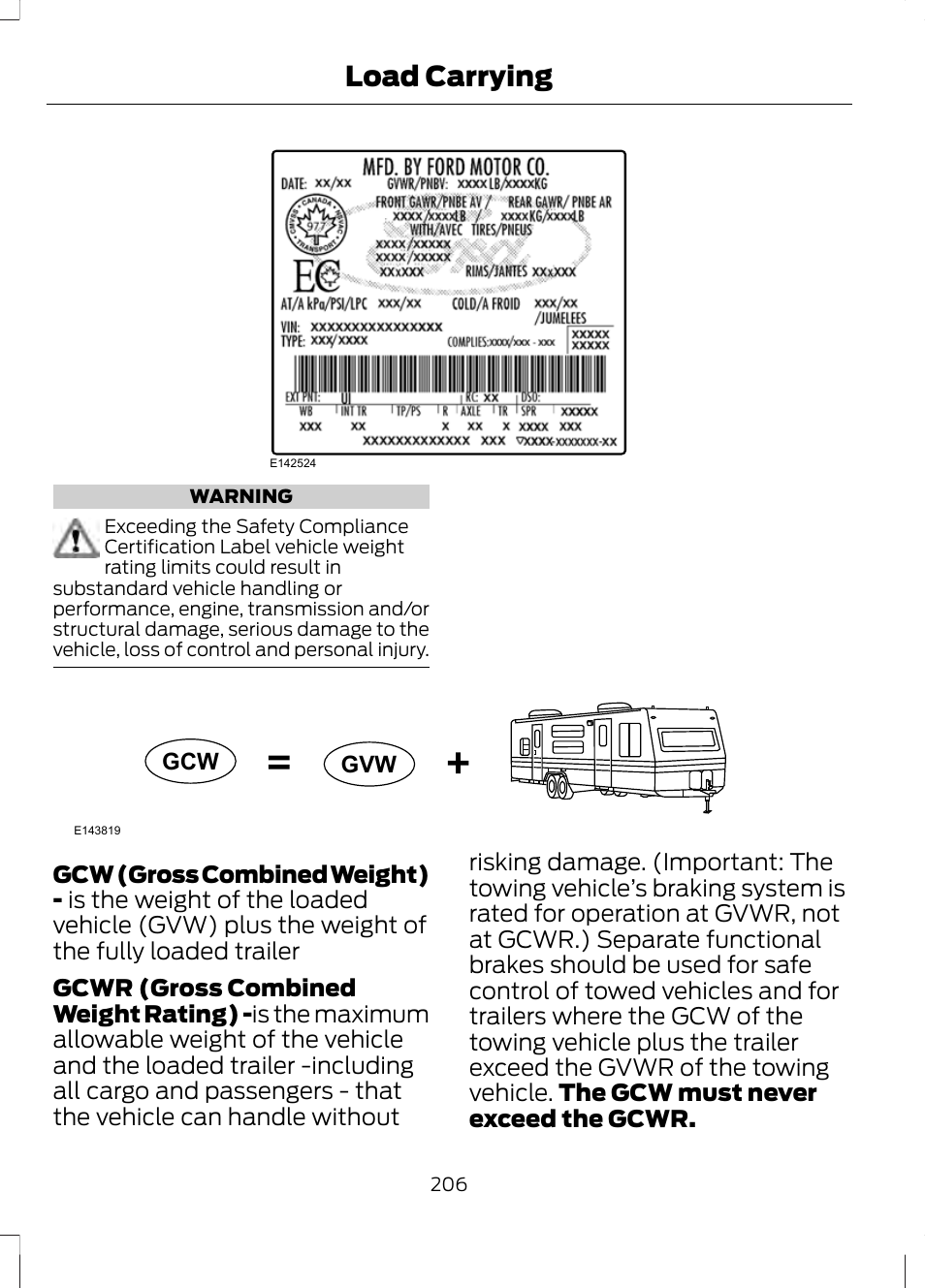 Load carrying | FORD 2013 Fusion v.1 User Manual | Page 208 / 449