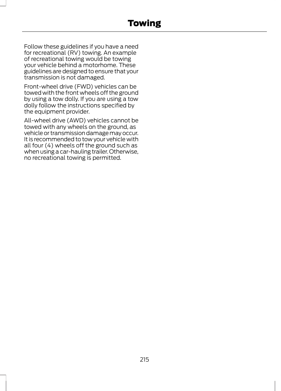Towing | FORD 2013 Fusion v.1 User Manual | Page 217 / 449