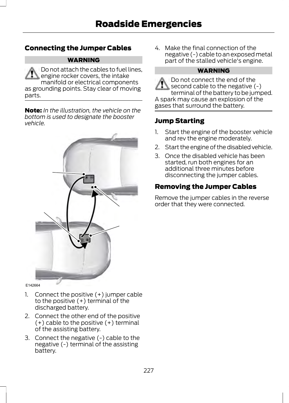 Roadside emergencies | FORD 2013 Fusion v.1 User Manual | Page 229 / 449