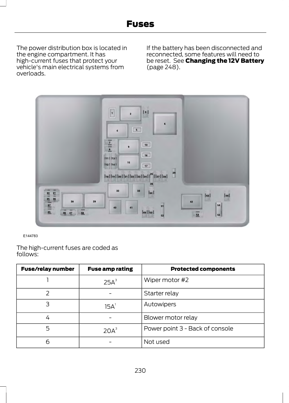 Fuses | FORD 2013 Fusion v.1 User Manual | Page 232 / 449