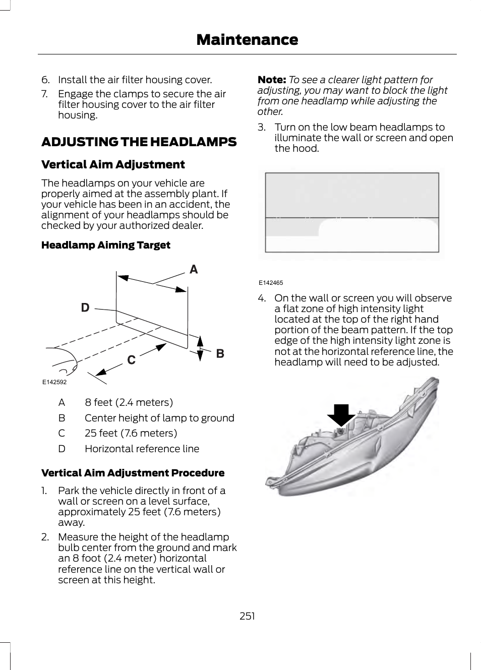 Adjusting the headlamps, Maintenance | FORD 2013 Fusion v.1 User Manual | Page 253 / 449
