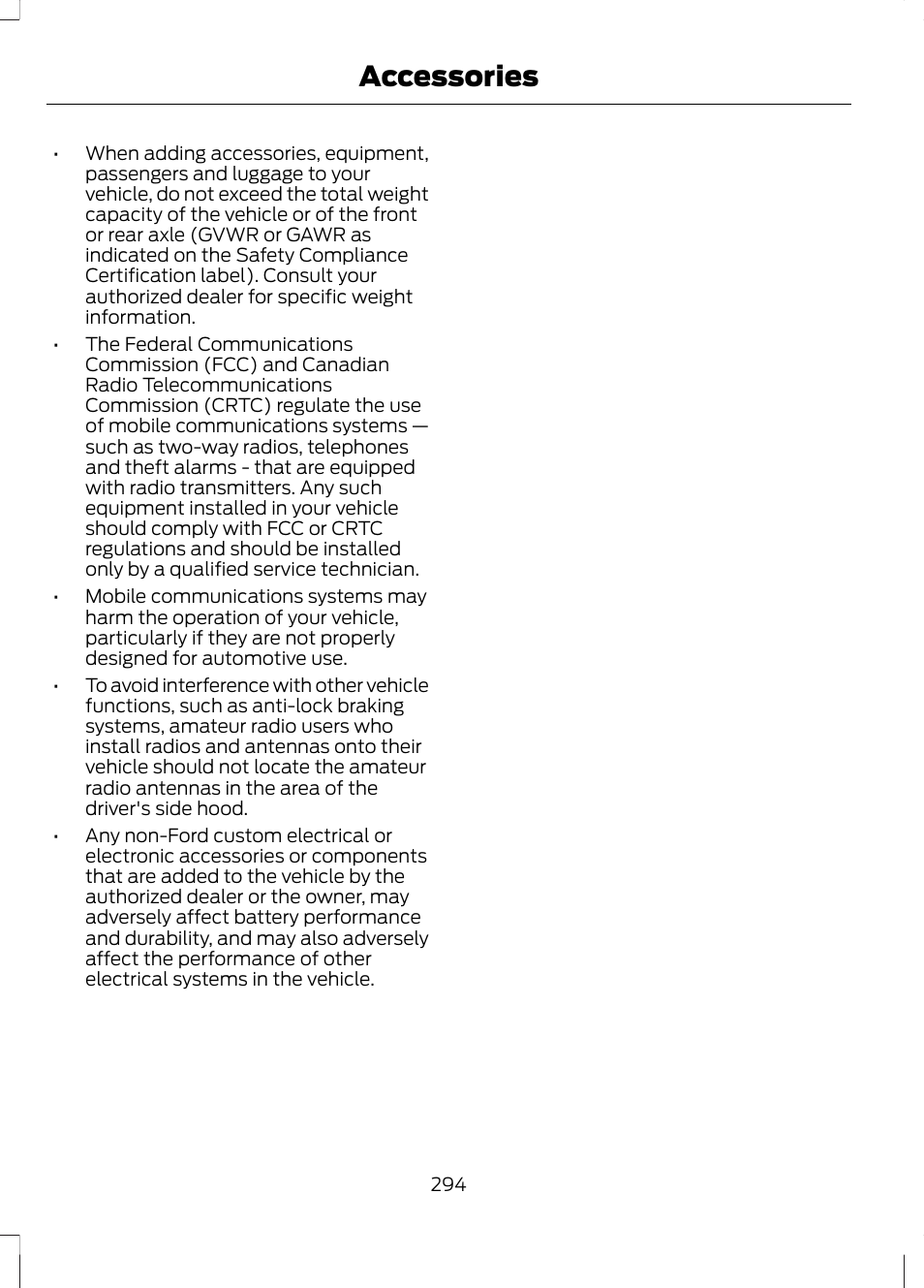 Accessories | FORD 2013 Fusion v.1 User Manual | Page 296 / 449