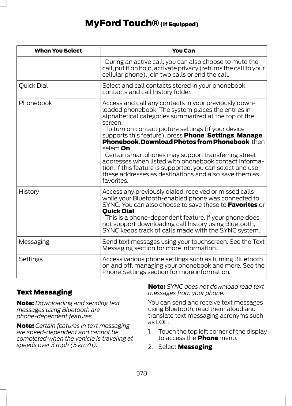 Myford touch | FORD 2013 Fusion v.1 User Manual | Page 380 / 449