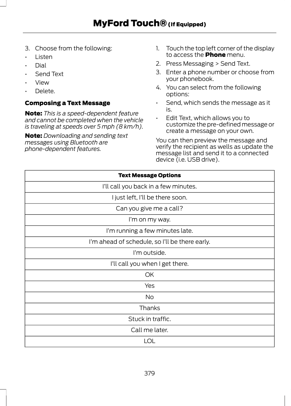 Myford touch | FORD 2013 Fusion v.1 User Manual | Page 381 / 449