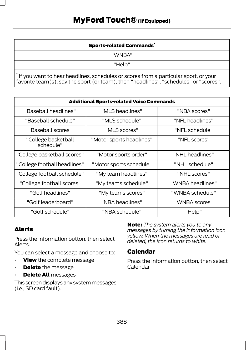 Myford touch | FORD 2013 Fusion v.1 User Manual | Page 390 / 449