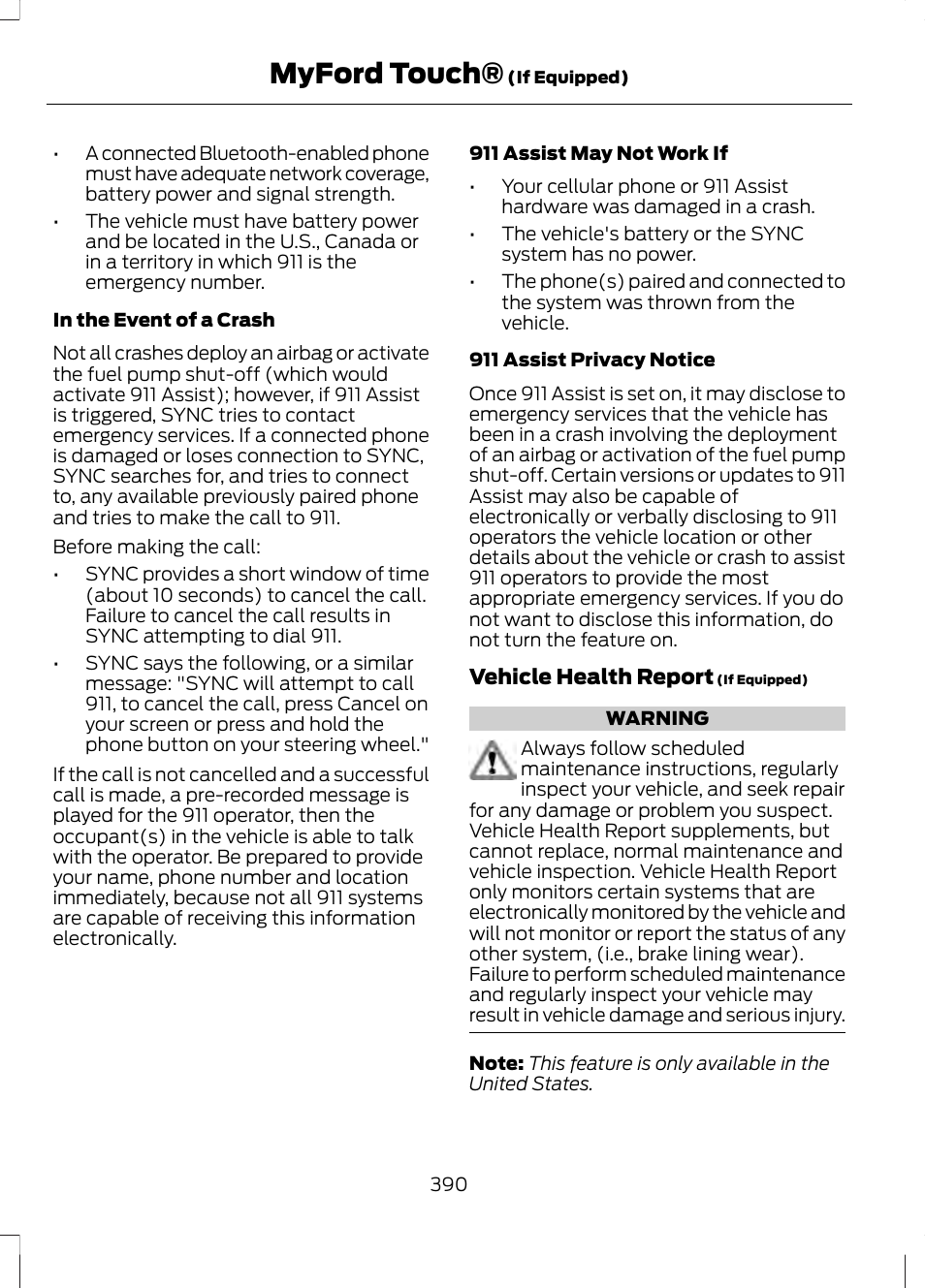 Myford touch | FORD 2013 Fusion v.1 User Manual | Page 392 / 449