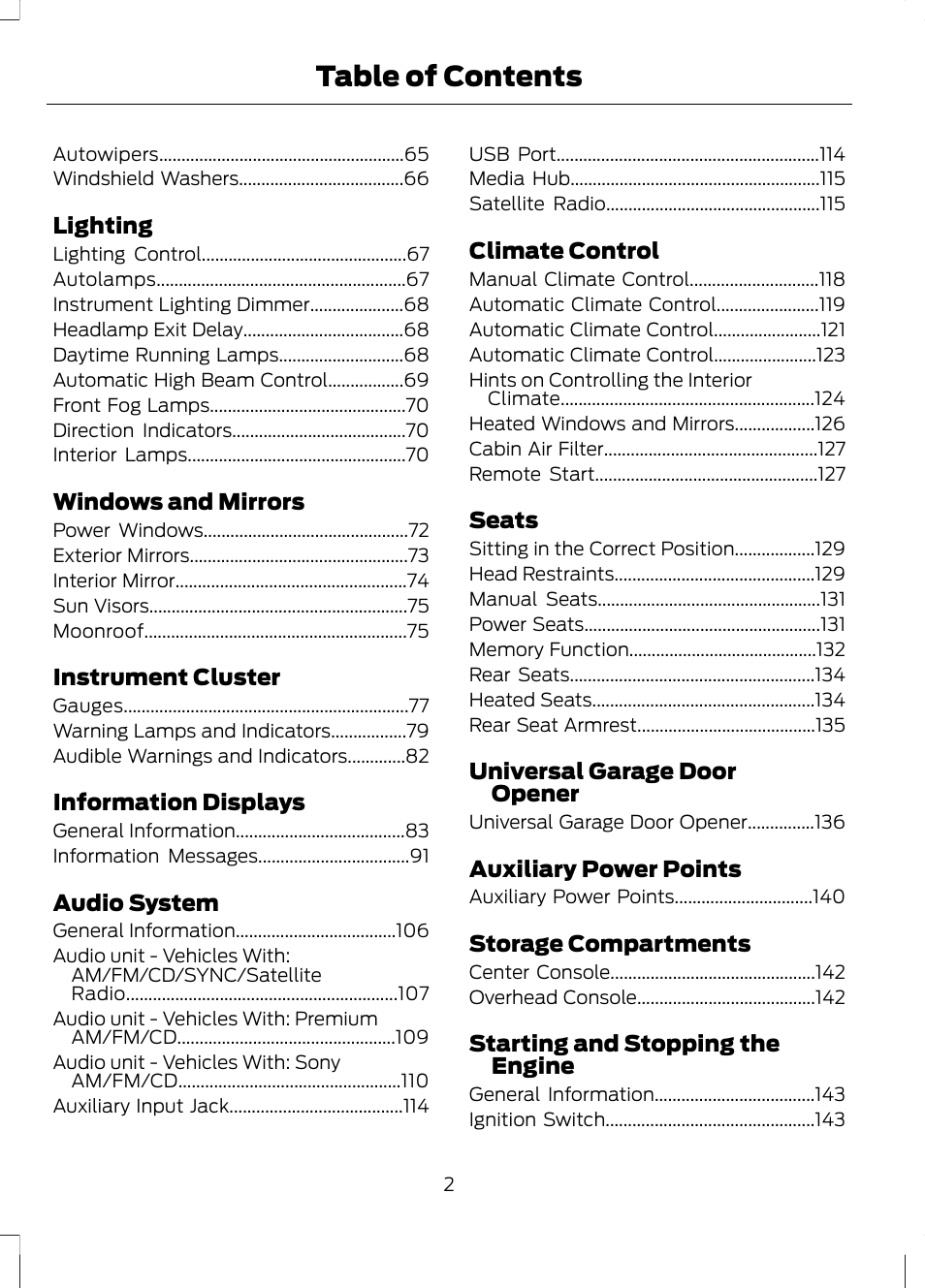 FORD 2013 Fusion v.1 User Manual | Page 4 / 449