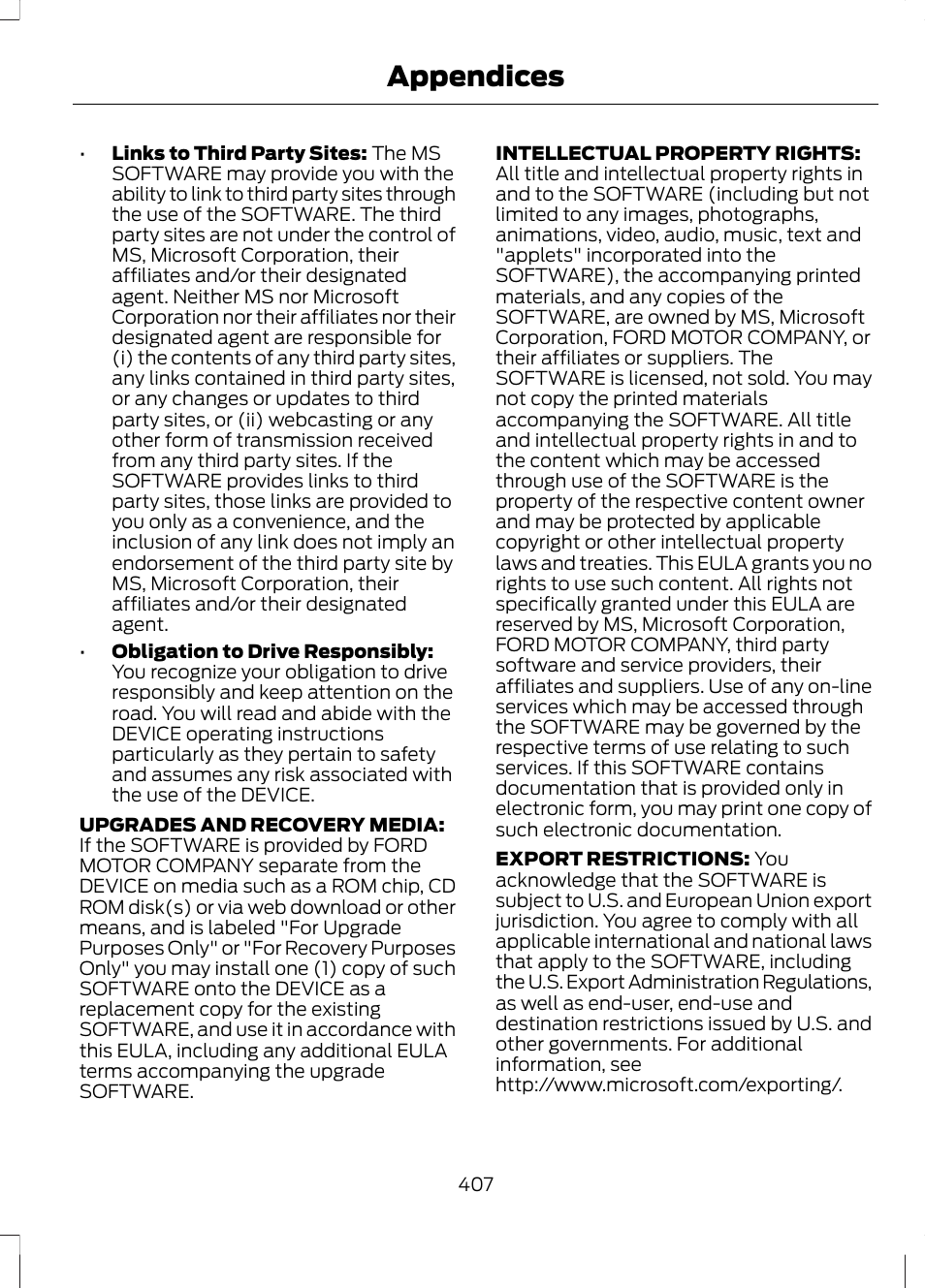 Appendices | FORD 2013 Fusion v.1 User Manual | Page 409 / 449